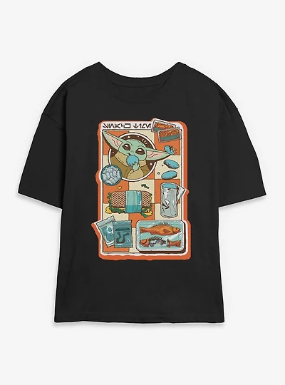 Star Wars: The Mandalorian And Grogu Snack Time Womens Skimmer T-Shirt