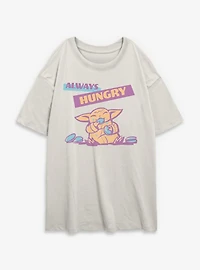 Star Wars: The Mandalorian And Grogu Always Hungry Womens Oversized T-Shirt