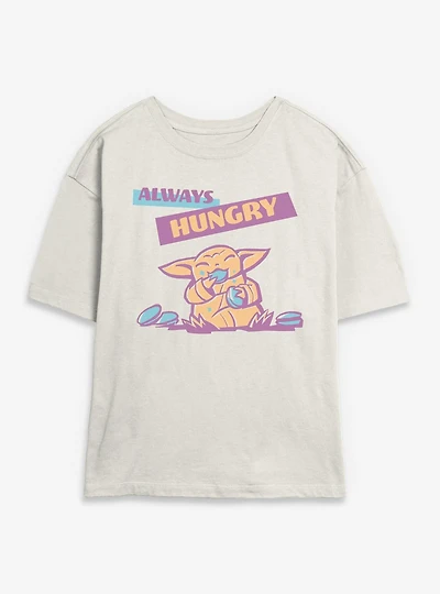 Star Wars: The Mandalorian And Grogu Always Hungry Womens Skimmer T-Shirt