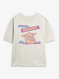 Star Wars: The Mandalorian And Grogu Always Hungry Womens Skimmer T-Shirt