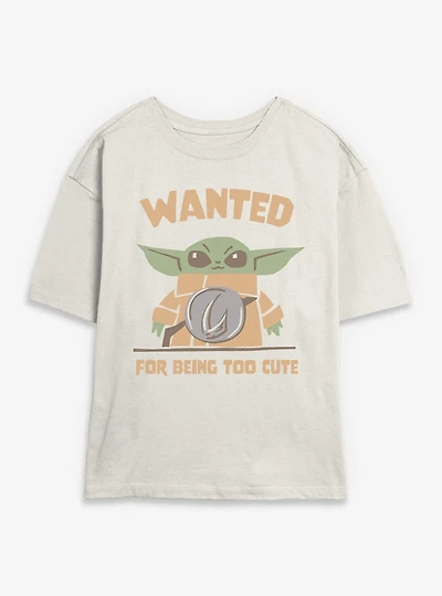 Star Wars: The Mandalorian And Grogu Wanted For Being Too Cute Womens Skimmer T-Shirt