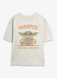 Star Wars: The Mandalorian And Grogu Wanted For Being Too Cute Womens Skimmer T-Shirt