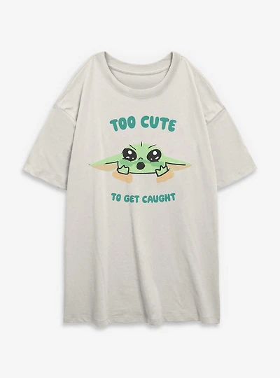 Star Wars: The Mandalorian And Grogu Too Cute Womens Oversized T-Shirt