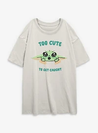 Star Wars: The Mandalorian And Grogu Too Cute Womens Oversized T-Shirt