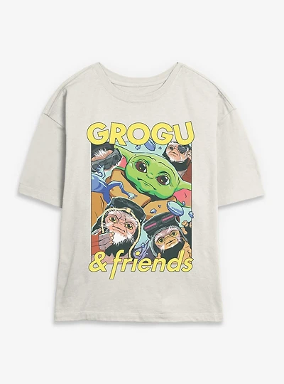 Star Wars: The Mandalorian And Grogu & Friends Huddle Womens Skimmer T-Shirt
