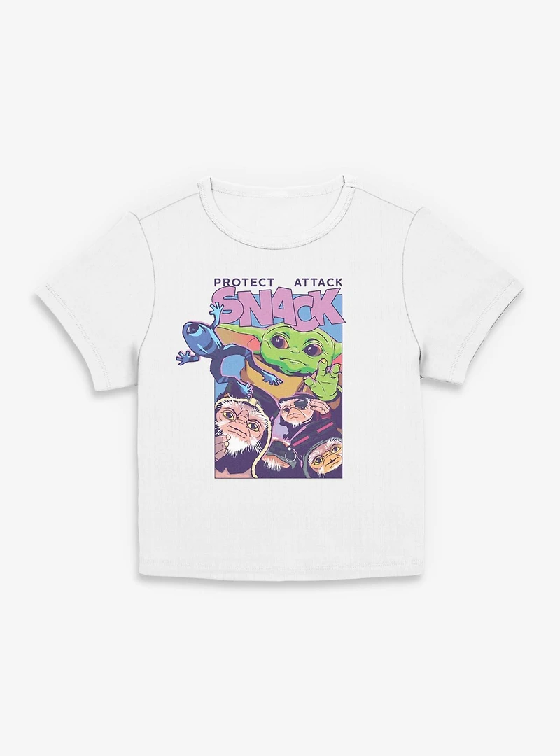 Star Wars: The Mandalorian And Grogu Protect Attack Snack Women Baby T-Shirt