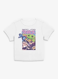 Star Wars: The Mandalorian And Grogu Protect Attack Snack Women Baby T-Shirt