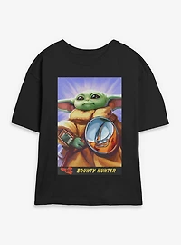 Star Wars: The Mandalorian And Grogu Bounty Hunter Card Style Womens Skimmer T-Shirt