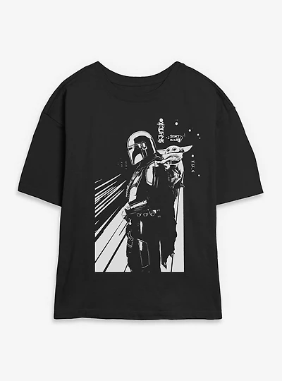 Star Wars: The Mandalorian And Grogu Shadows & Womens Skimmer T-Shirt