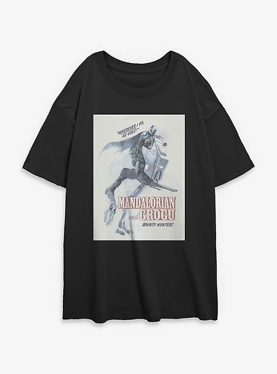 Star Wars: The Mandalorian And Grogu Wherever I Go He Goes & Womens Oversized T-Shirt