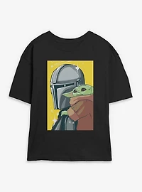 Star Wars: The Mandalorian And Grogu & Stars Poster Womens Skimmer T-Shirt