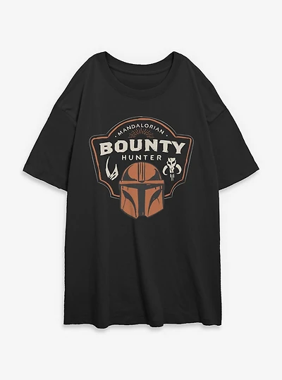 Star Wars: The Mandalorian And Grogu Bounty Hunter Crest Womens Oversized T-Shirt