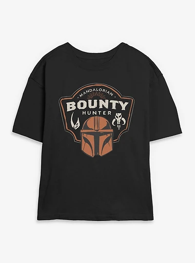 Star Wars: The Mandalorian And Grogu Bounty Hunter Crest Womens Skimmer T-Shirt