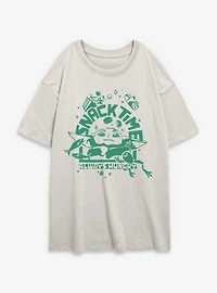 Star Wars The Mandalorian And Grogu Snack Time Always Hungry Womens Oversized T-Shirt