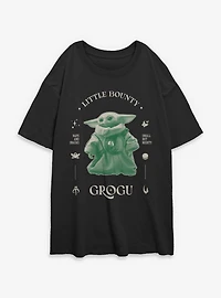 Star Wars: The Mandalorian And Grogu Little Bounty Profile Womens Oversized T-Shirt