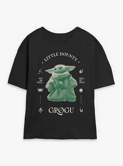 Star Wars: The Mandalorian And Grogu Little Bounty Profile Womens Skimmer T-Shirt