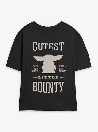 Star Wars: The Mandalorian And Grogu Cutest Little Bounty Silhouette Womens Skimmer T-Shirt