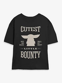 Star Wars: The Mandalorian And Grogu Cutest Little Bounty Silhouette Womens Skimmer T-Shirt