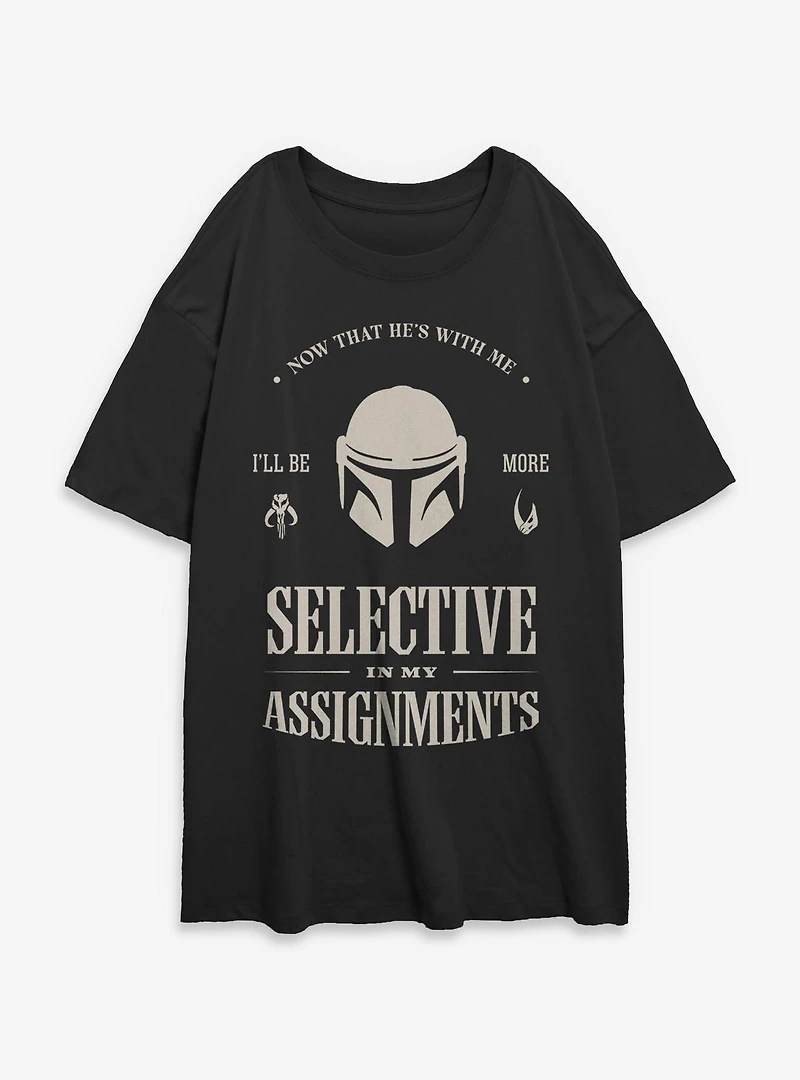 Star Wars: The Mandalorian And Grogu Selective My Assignments Womens Oversized T-Shirt