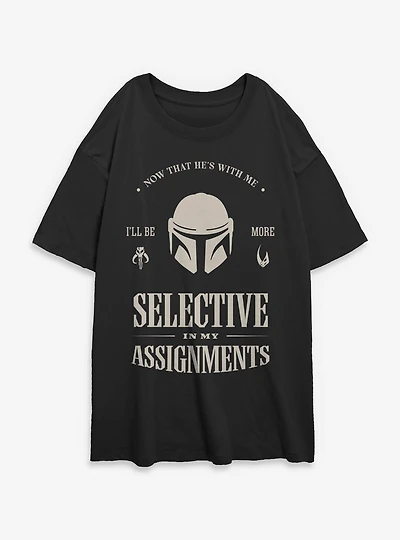 Star Wars: The Mandalorian And Grogu Selective My Assignments Womens Oversized T-Shirt