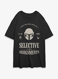 Star Wars: The Mandalorian And Grogu Selective My Assignments Womens Oversized T-Shirt