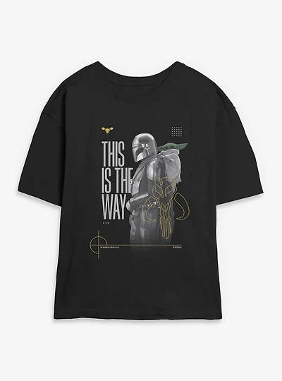 Star Wars: The Mandalorian And Grogu This Is Way & Profile Womens Skimmer T-Shirt