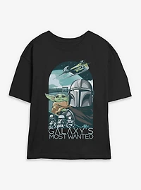 Star Wars: The Mandalorian And Grogu Galaxy's Most Wanted Womens Skimmer T-Shirt
