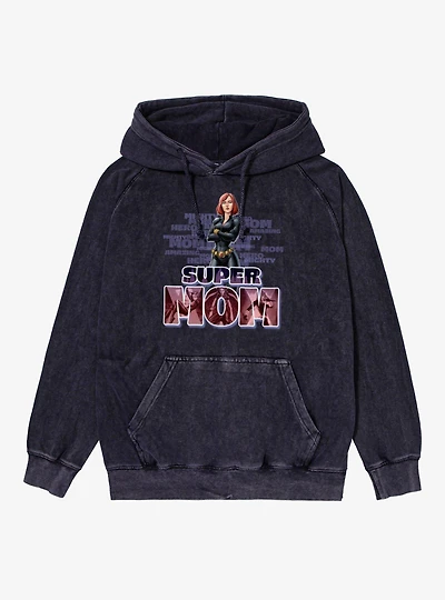 Marvel Black Widow Super Hero Mom Mineral Wash Hoodie