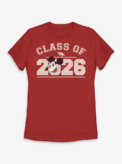 Disney Mickey Mouse Class Of 2026 Collegiate Womens T-Shirt