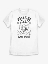 Stranger Things Hellfire Lives Class Of 2026 Doodle Womens T-Shirt