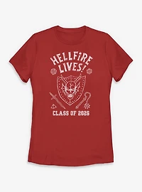 Stranger Things Hellfire Lives Class Of 2026 Womens T-Shirt