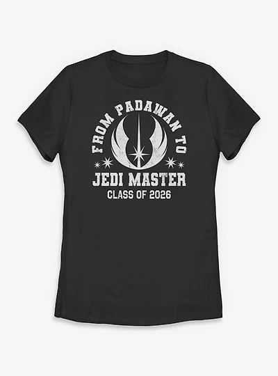 Star Wars Padawan To Jedi Master Class Of 2026 Womens T-Shirt