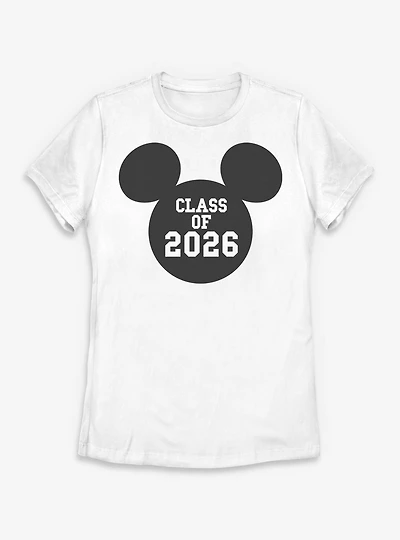Disney Mickey Mouse Head Class Of 2026 Womens T-Shirt