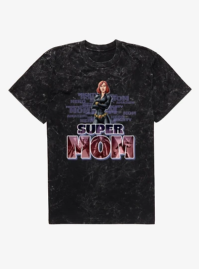 Marvel Black Widow Super Hero Mom Mineral Wash T-Shirt