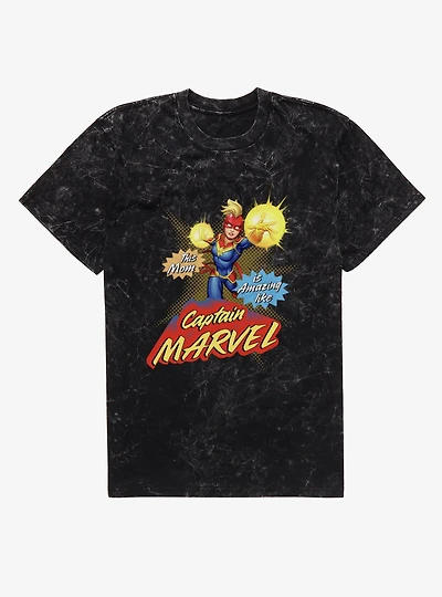 Marvel Mom Is Amazing Captain Mineral Wash T-Shirt
