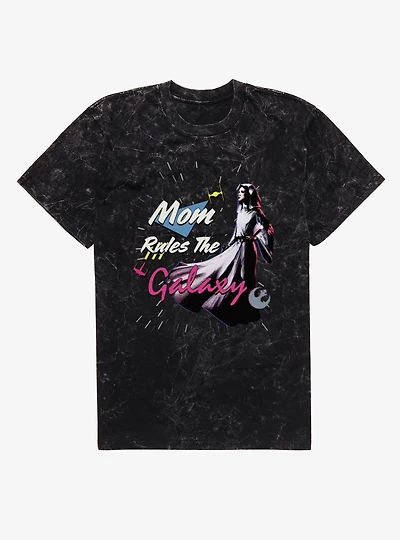 Star Wars Mom Rules The Galaxy Leia Mineral Wash T-Shirt
