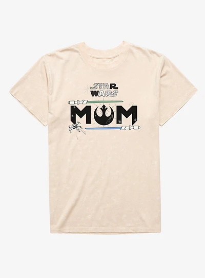 Star Wars Mom Jedi Lightsabers Mineral Wash T-Shirt