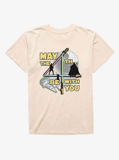 Star Wars May The 4th Be With You Lightsaber 4 Silhouettes Mineral Wash T-Shirt
