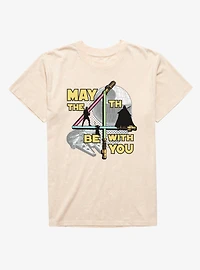 Star Wars May The 4th Be With You Lightsaber 4 Silhouettes Mineral Wash T-Shirt
