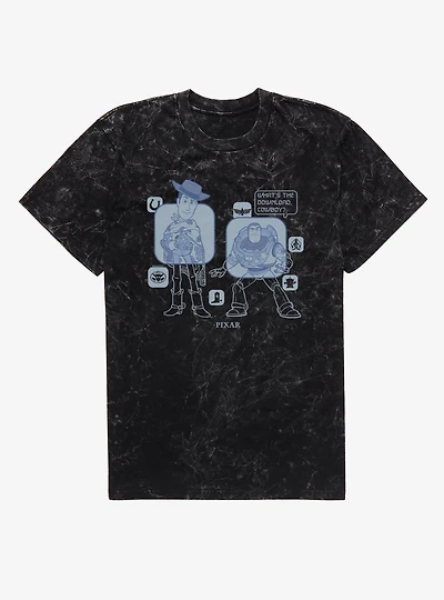 Disney Pixar Toy Story 5 What's The Download Woody And Buzz Mineral Wash T-Shirt
