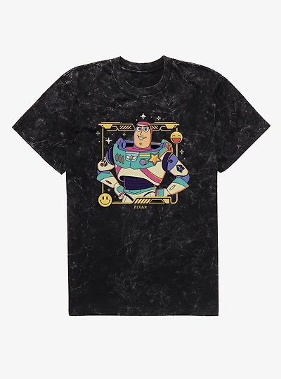 Disney Pixar Toy Story 5 Buzz Emoji Ranger Mineral Wash T-Shirt