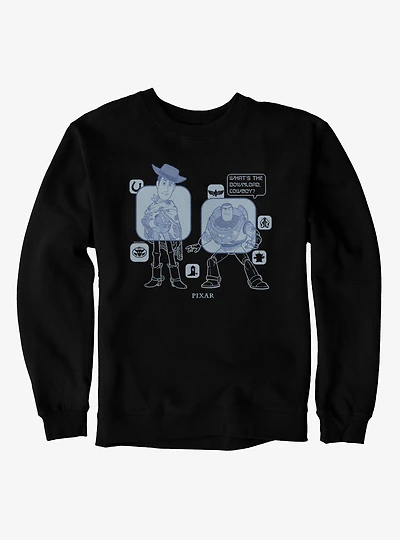 Disney Pixar Toy Story 5 What's The Download Woody And Buzz Sweatshirt