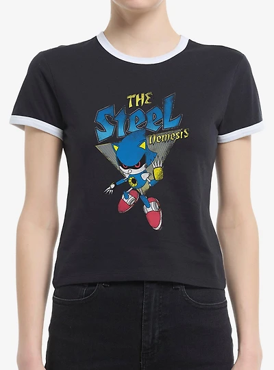 Sonic The Hedgehog Steel Nemesis Womens Ringer T-Shirt