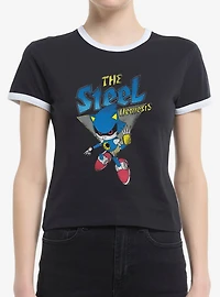 Sonic The Hedgehog Steel Nemesis Womens Ringer T-Shirt