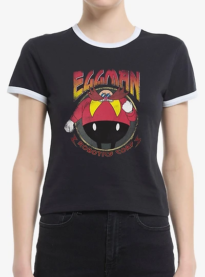 Sonic The Hedgehog Eggman Robotics Corp Womens Ringer T-Shirt