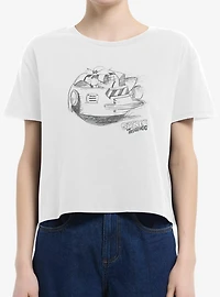 Sonic The Hedgehog Dr. Eggman Egg Mobile Artistic Sketch Womens Boxy Crop T-Shirt