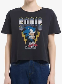 Sonic The Hedgehog Game On Womens Boxy Crop T-Shirt