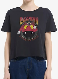 Sonic The Hedgehog Eggman Robotics Corp Womens Boxy Crop T-Shirt
