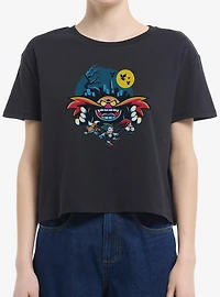 Sonic The Hedgehog Eggman Spooky Scary Halloween Womens Boxy Crop T-Shirt