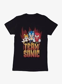 Sonic The Hedgehog Hedgy Metal Team Womens T-Shirt